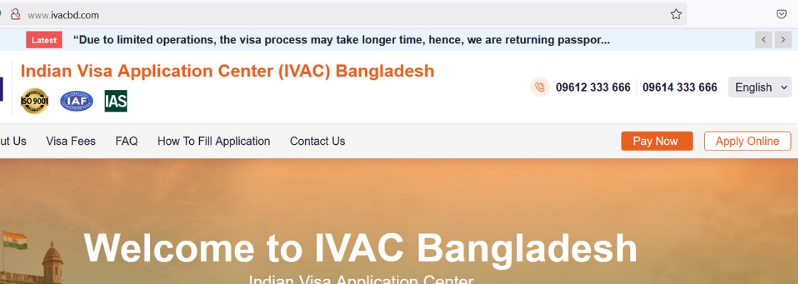 Indian tourist visa process from Bangladesh​